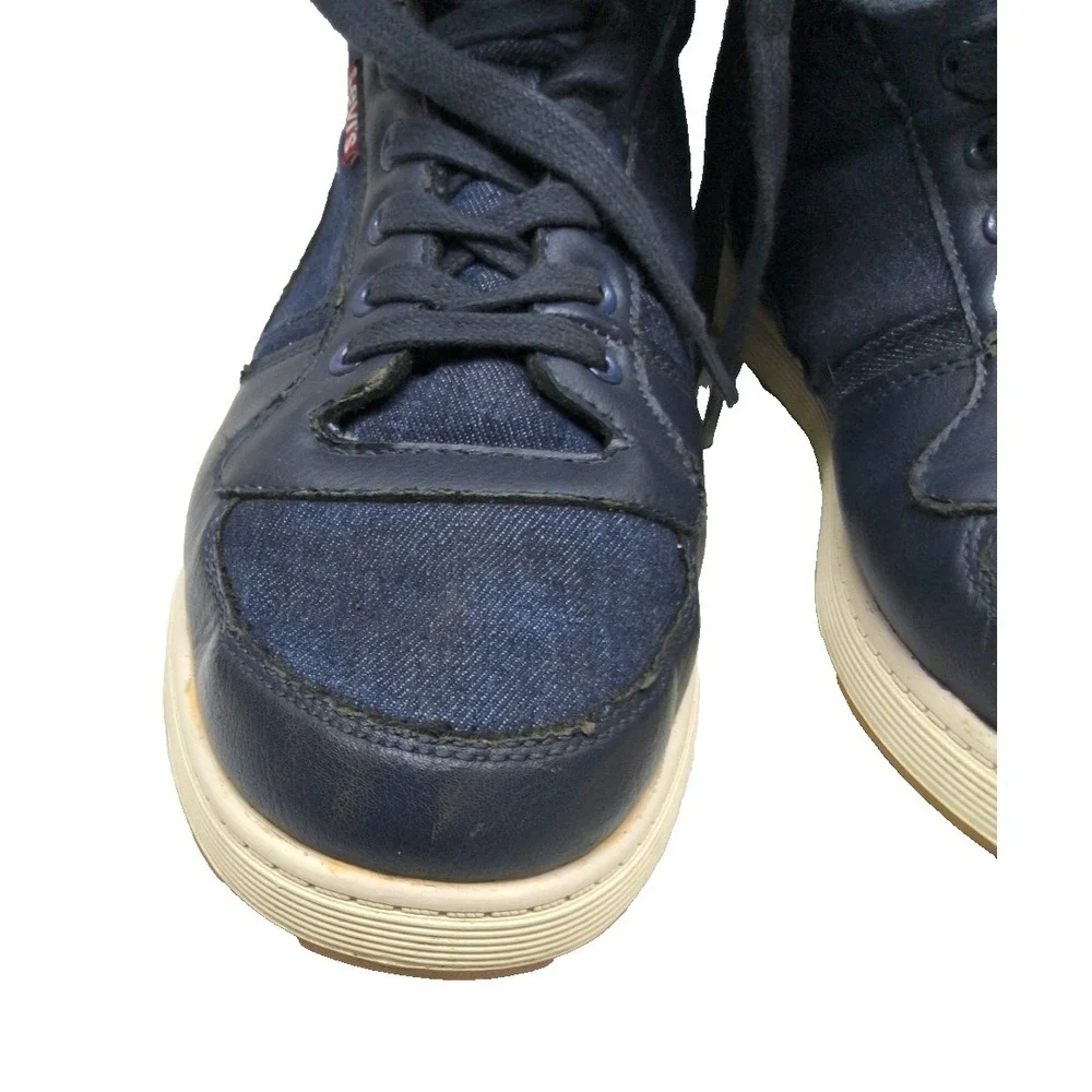 LEVIS Stanton Waxed Mens #51782109U / Blue Hi Top Shoes  518838-72U / Size US 10